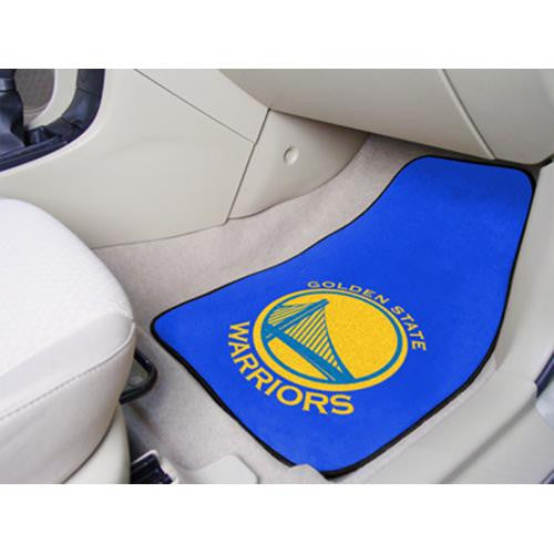 Golden State Warriors NBA 2-Piece Printed Carpet Car Mats (18x27)