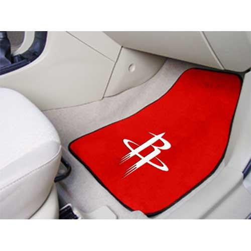 Houston Rockets NBA 2-Piece Printed Carpet Car Mats (18x27)