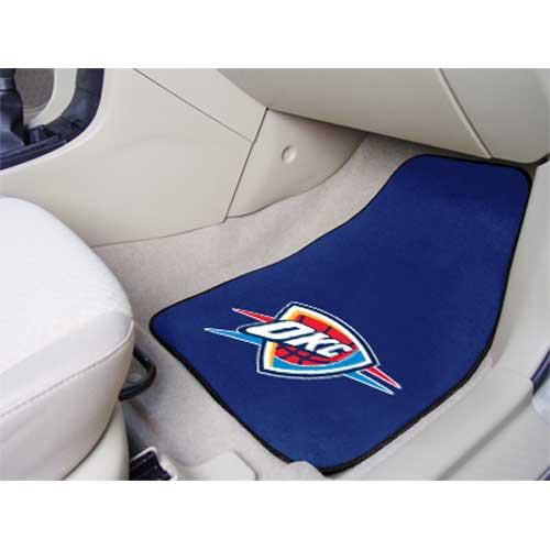 Oklahoma City Thunder NBA 2-Piece Printed Carpet Car Mats (18x27)