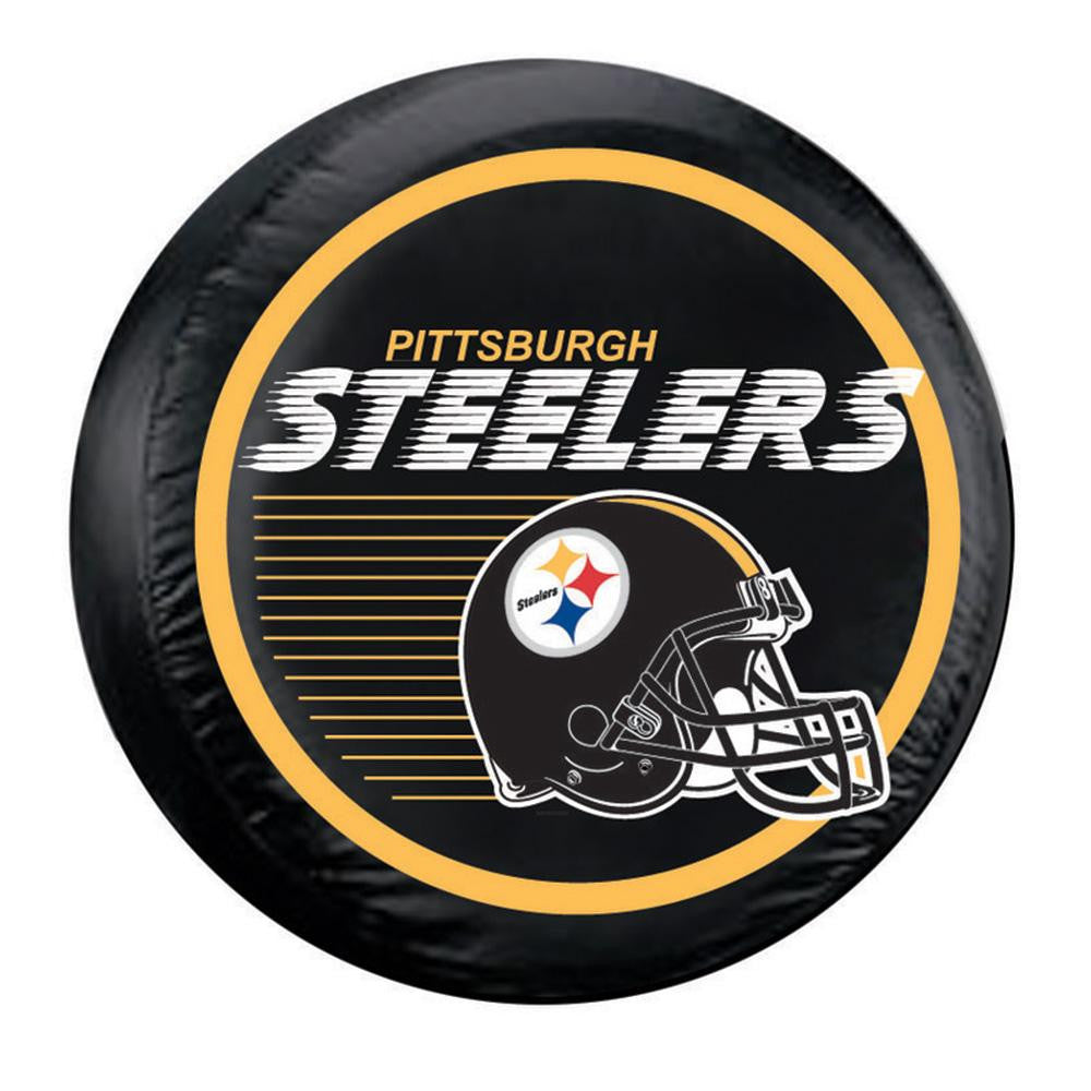 Pittsburgh Steelers NFL Spare Tire Cover (Large) (Helmet Design) (Black)