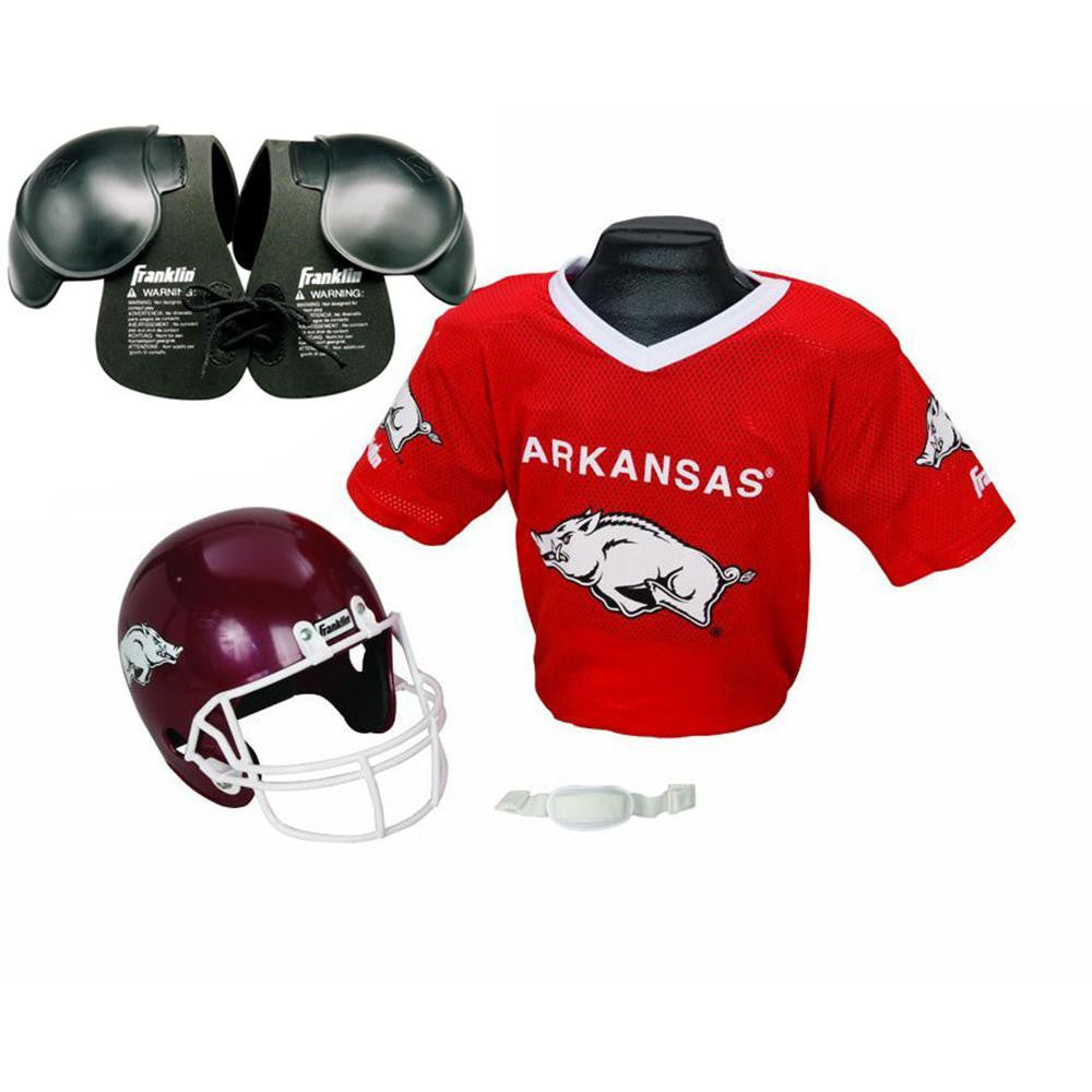 Arkansas Razorbacks Youth NCAA Helmet and Jersey Set with Shoulder Pads