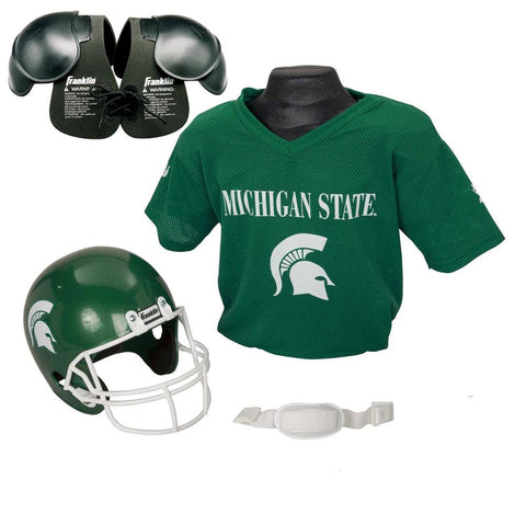 Michigan State Spartans Youth NCAA Helmet and Jersey Set with Shoulder Pads