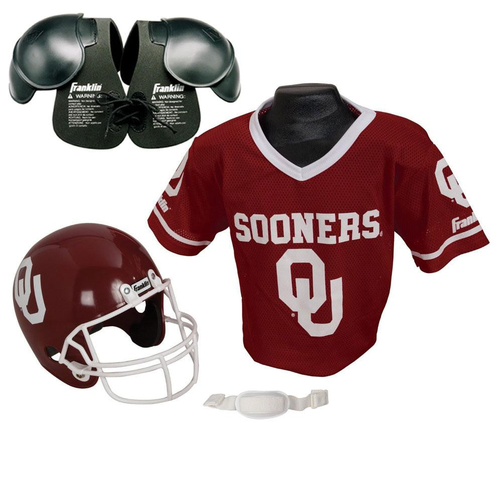 Oklahoma Sooners Youth NCAA Helmet and Jersey Set with Shoulder Pads