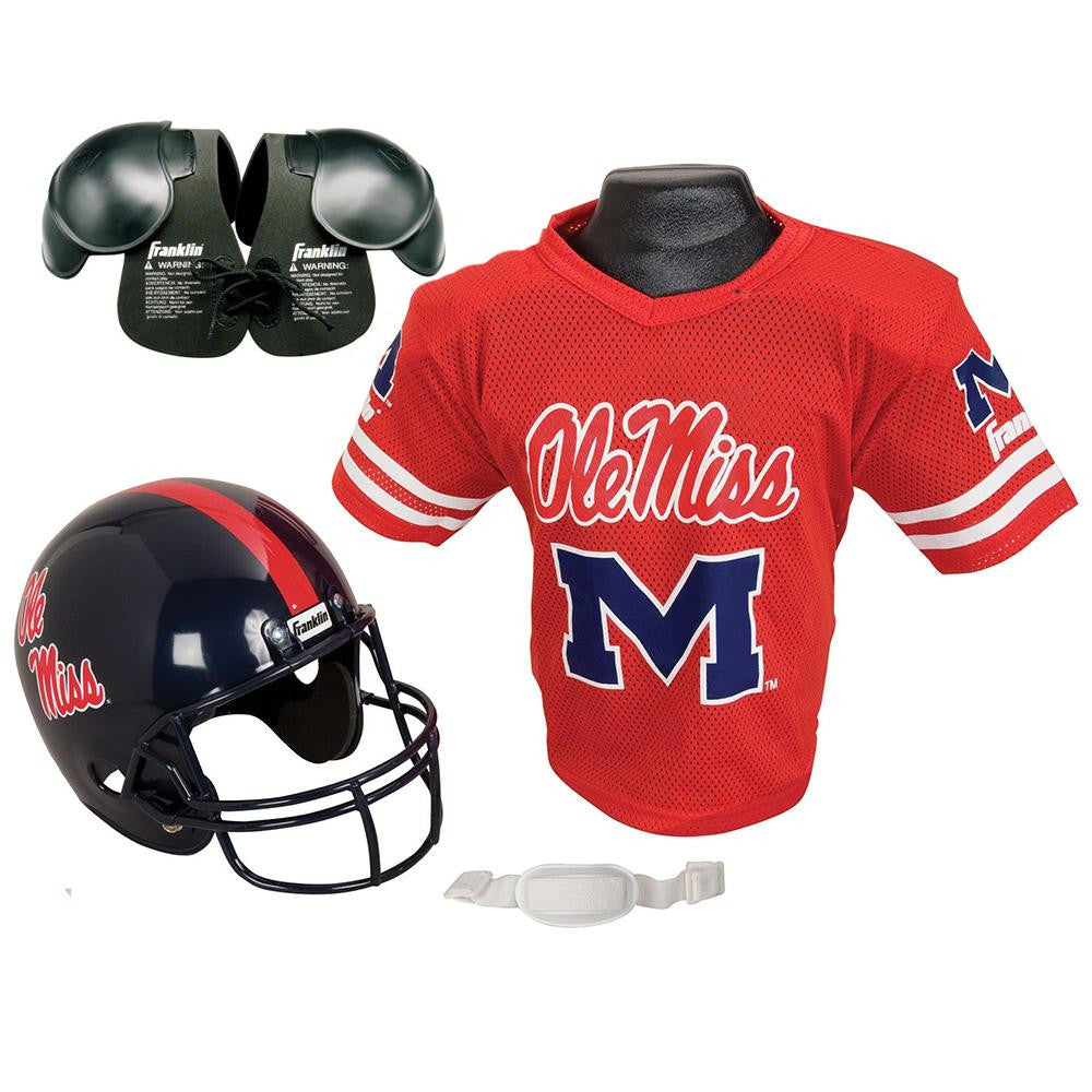 Mississippi Rebels Youth NCAA Helmet and Jersey Set with Shoulder Pads