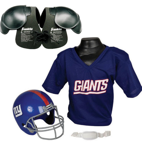 New York Giants NFL Helmet and Jersey SET with Shoulder Pads