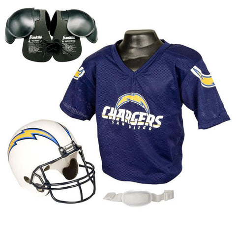 San Diego Chargers Youth NFL Helmet and Jersey SET with Shoulder Pads