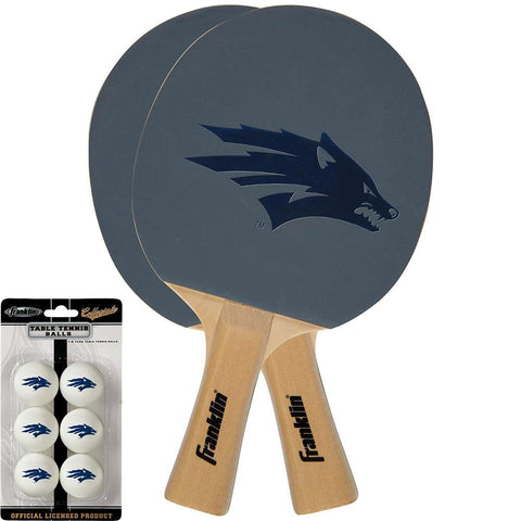 Nevada Wolf Pack NCAA Table Tennis Paddles and Balls Set (2 Paddles and 6 Balls )