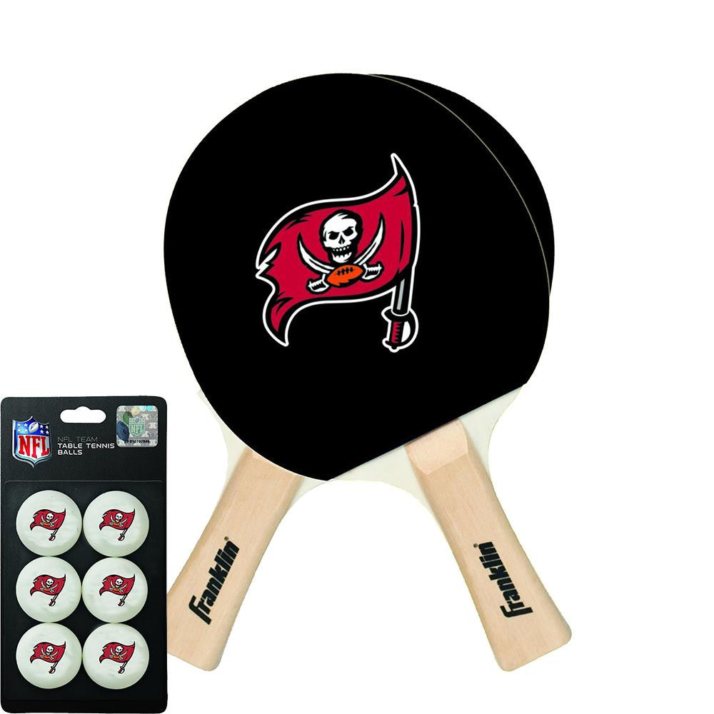 Tampa Bay Buccaneers NFL Table Tennis Paddles and Balls Set (2 Paddles and 6 Balls )