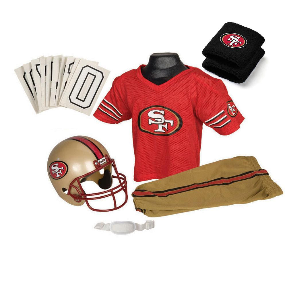 San Francisco 49ers Youth NFL Supreme Helmet and Uniform Set (Small)