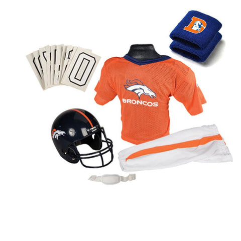 Denver Broncos Youth NFL Supreme Helmet and Uniform Set (Small)