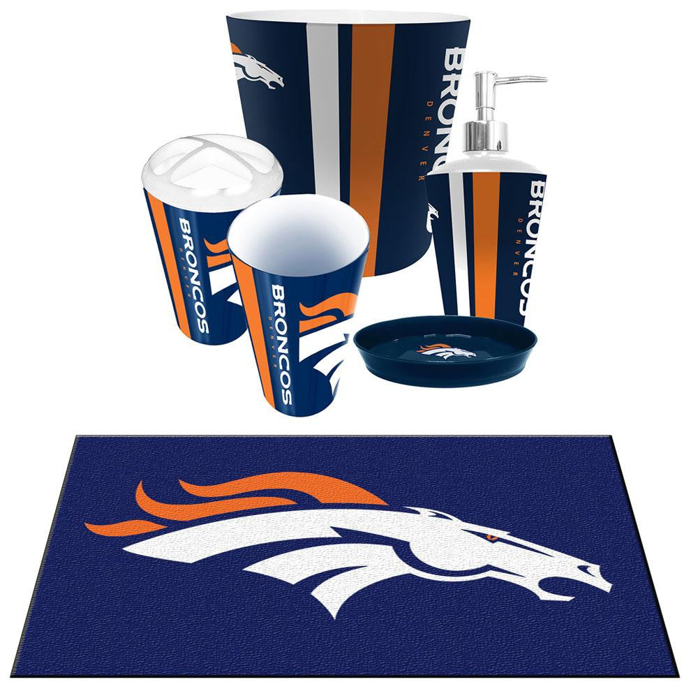 Denver Broncos NFL 6pc Bath Accessories Set