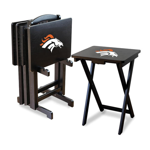 Denver Broncos NFL TV Tray Set with Rack