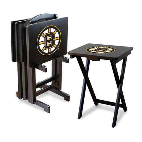 Boston Bruins NHL TV Tray Set with Rack