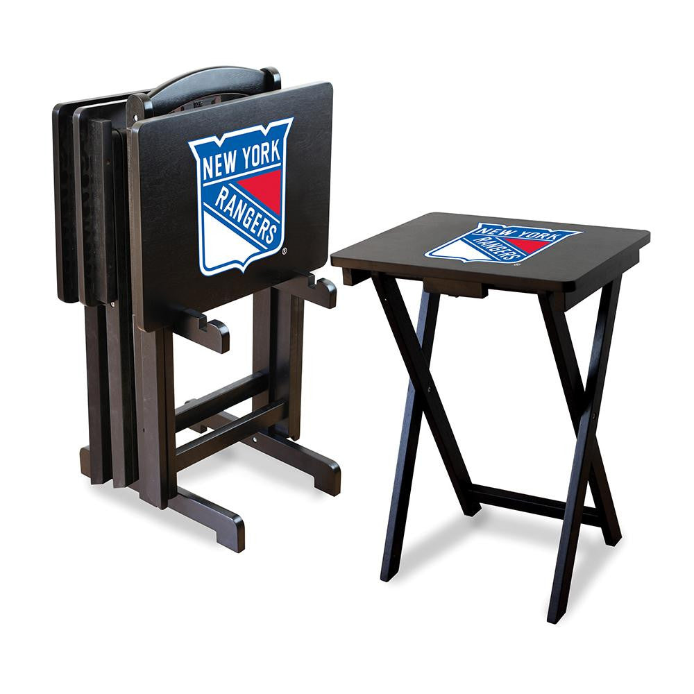 New York Rangers NHL TV Tray Set with Rack