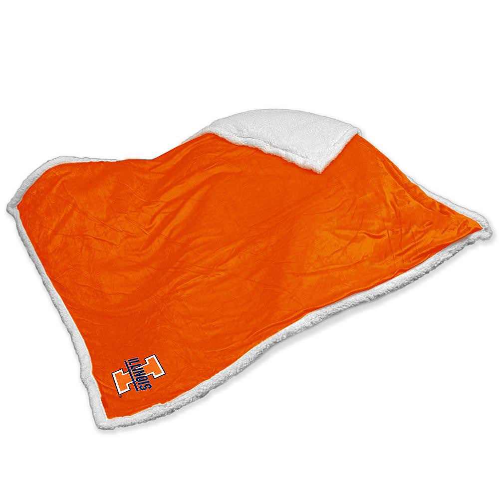 Illinois Fighting Illini NCAA  Soft Plush Sherpa Throw Blanket (50in x 60in)