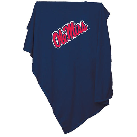 Mississippi Rebels NCAA Sweatshirt Blanket Throw (Blue)