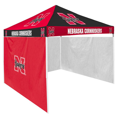 Nebraska Cornhuskers NCAA 9' x 9' Checkerboard Color Pop-Up Tailgate Canopy Tent With Side Wall