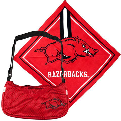 Arkansas Razorbacks NCAA Fandana and Jersey Purse Set