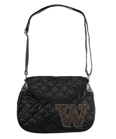 Washington Huskies NCAA Sport Noir Quilted Saddlebag