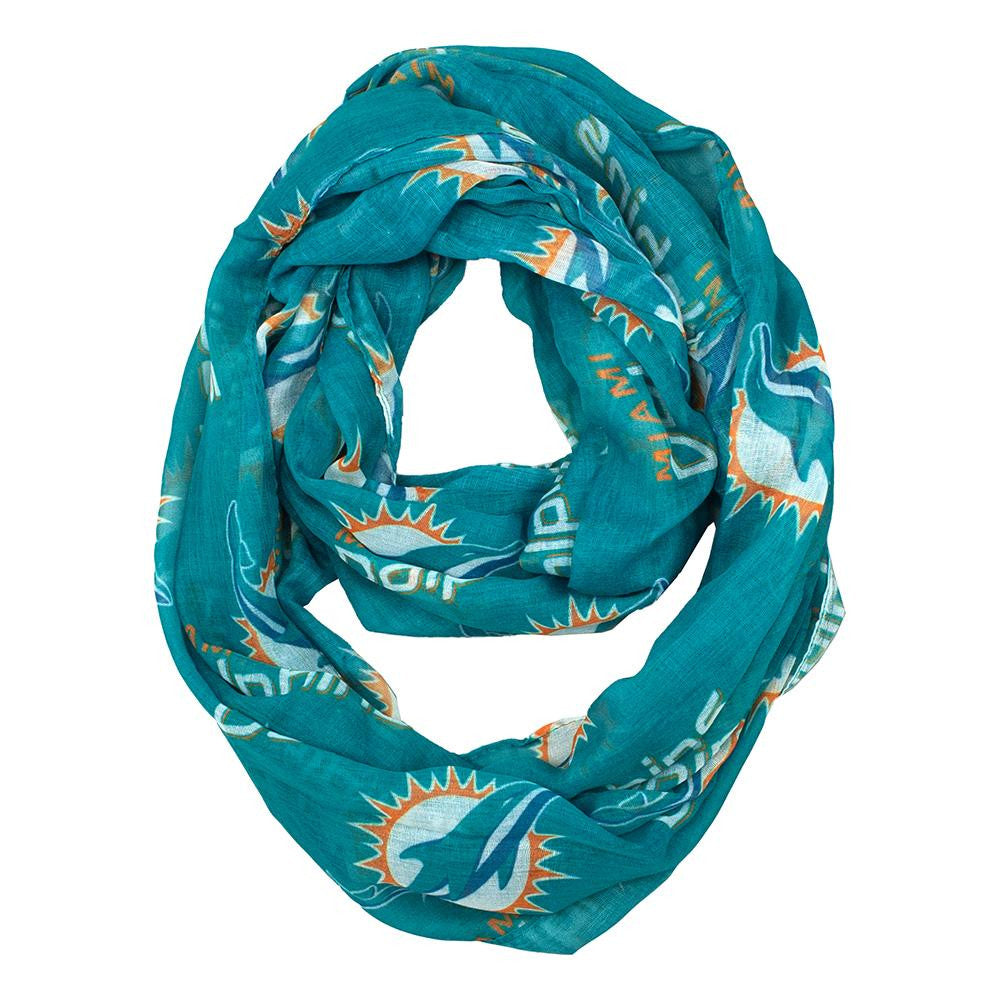 Miami Dolphins NFL Sheer Infinity Scarf