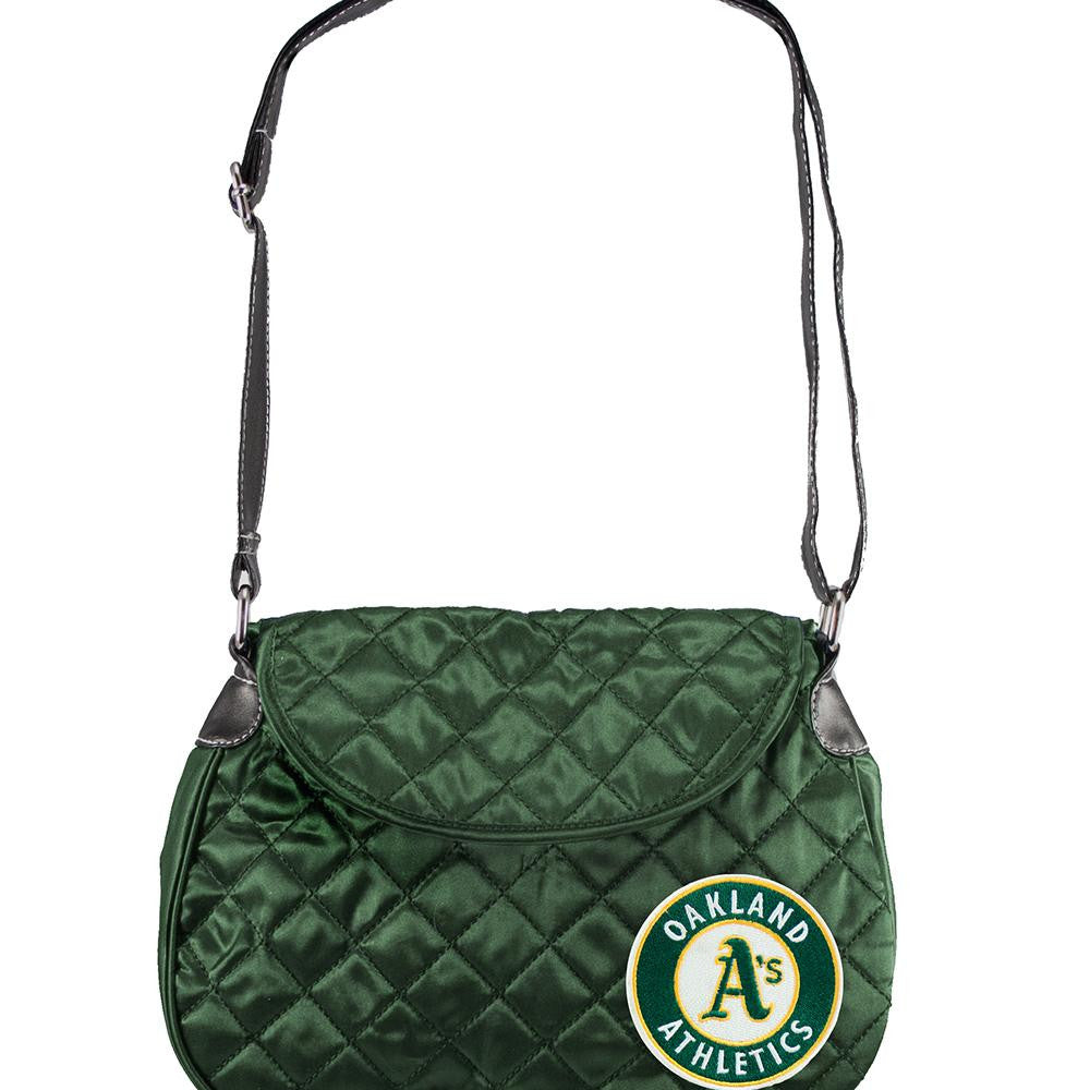 Oakland Athletics MLB Quilted Saddlebag (Dark Green)