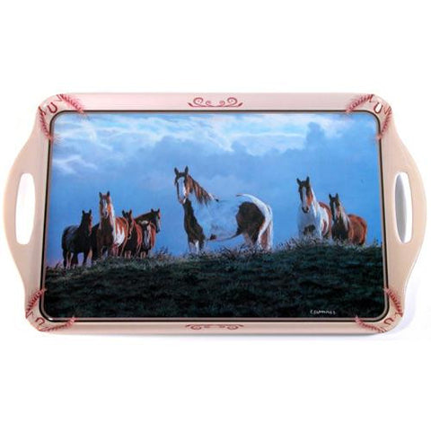 Horses on Hilltop Wild Wing Serving Tray (19 x 11.5)