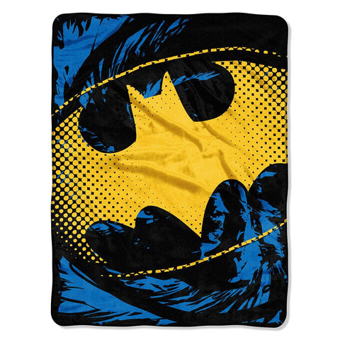 Batman - Ripped Shield  Micro Raschel Blanket (46in x 60in)