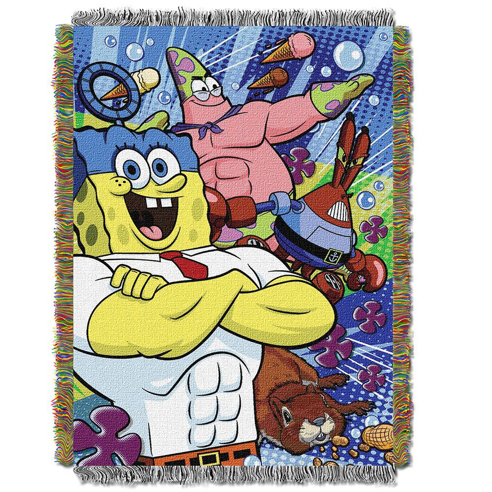 Spongebob Movie Snack Attack Triple Woven Jacquard Throw (48x60)
