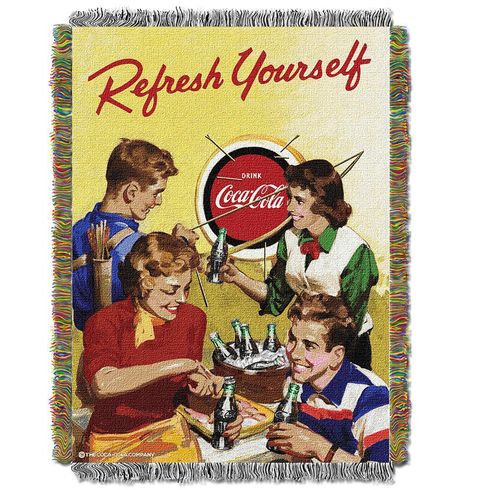 Coca-Cola (Refresh Yourself) Woven Tapestry Throw (48inx60in)
