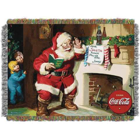Coca-Cola (Note to Santa) Woven Tapestry Throw (48inx60in)