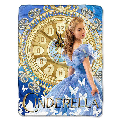 Cinderella - Clock Strikes  Micro Raschel Blanket (46in x 60in)