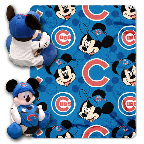 Chicago Cubs MLB Mickey Mouse with Throw Combo