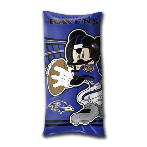 Baltimore Ravens NFL Mickey Folded Body Pillow (18in x 36in)