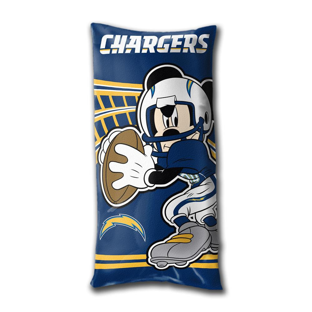 San Diego Chargers NFL Mickey Folded Body Pillow (18in x 36in)