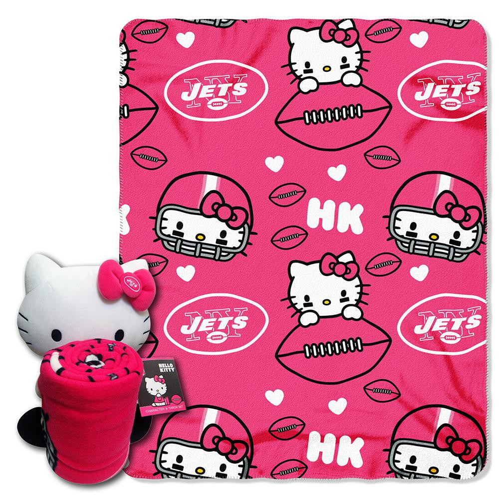 New York Jets NFL Hello Kitty with Throw Combo