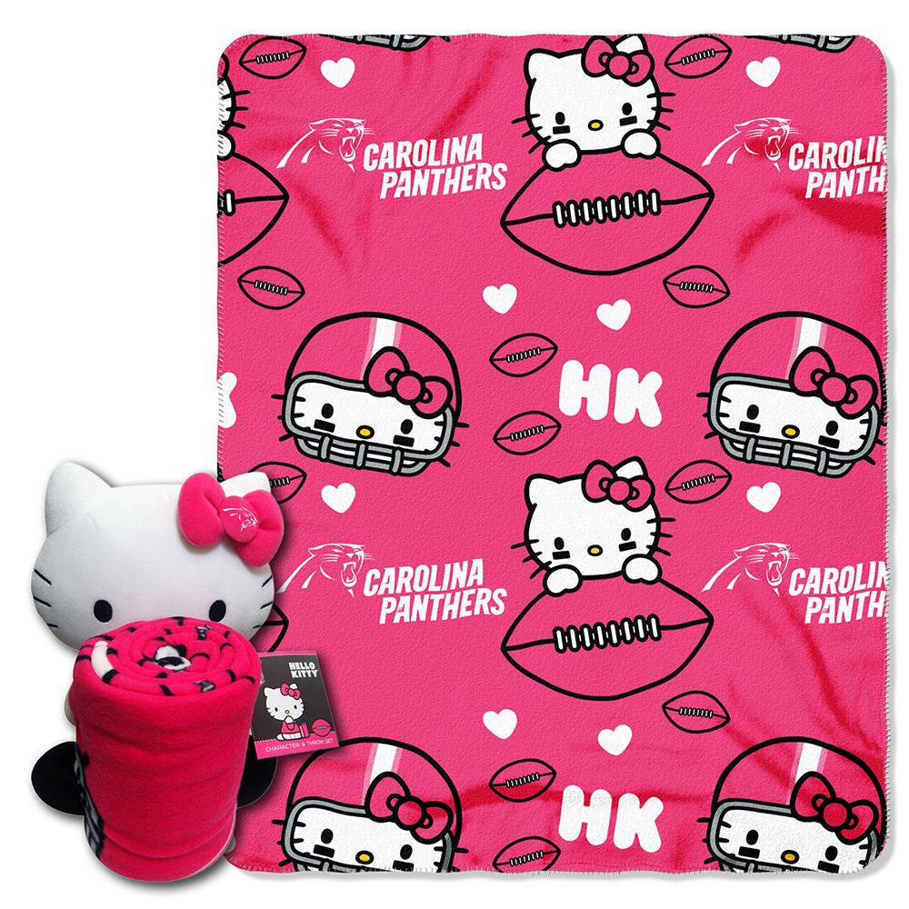Carolina Panthers NFL Hello Kitty with Throw Combo