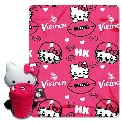 Minnesota Vikings NFL Hello Kitty with Throw Combo