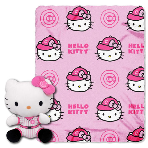 Chicago Cubs MLB Hello Kitty with Throw Combo