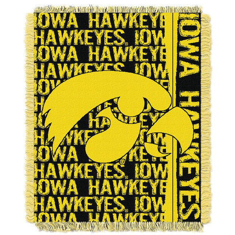 Iowa Hawkeyes NCAA Triple Woven Jacquard Throw (Double Play Series) (48x60)