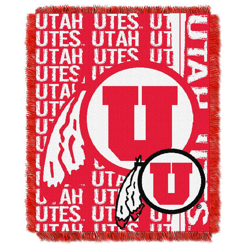 Utah Utes NCAA Triple Woven Jacquard Throw (Double Play Series) (48x60)