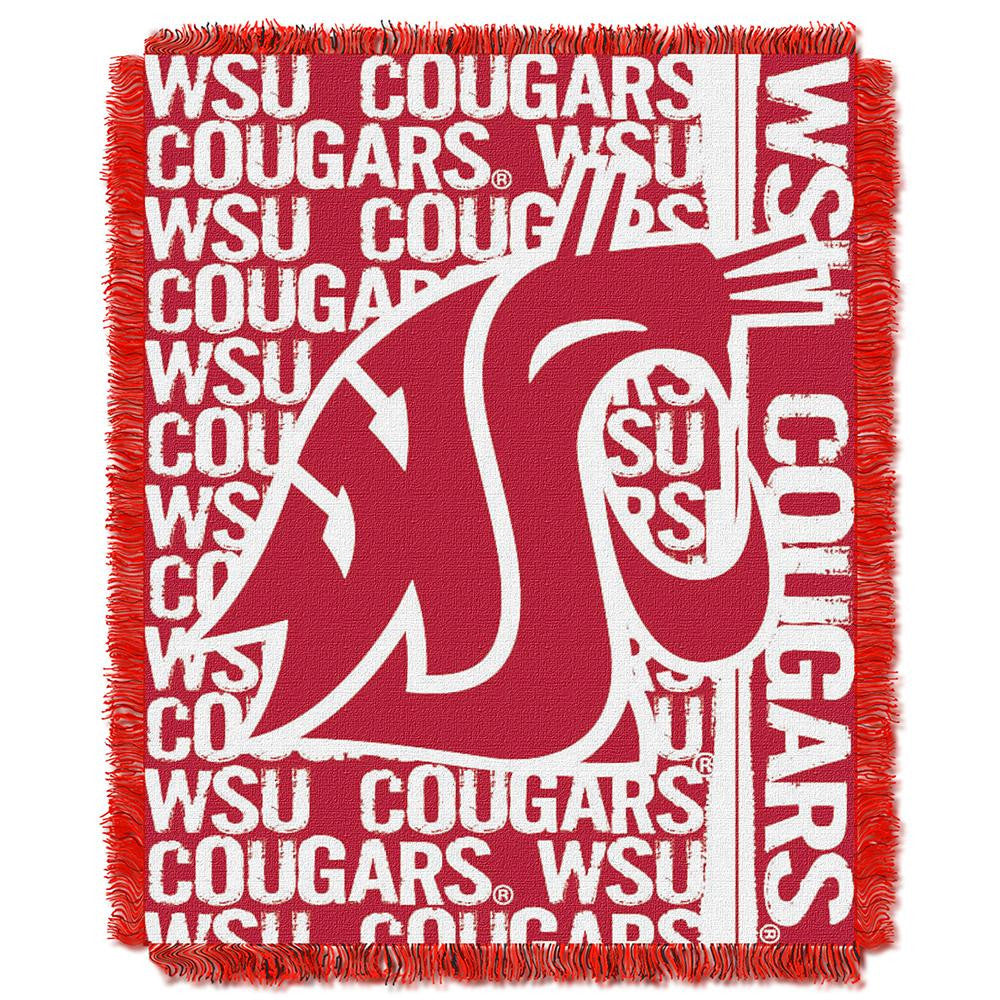 Washington State Cougars NCAA Triple Woven Jacquard Throw (Double Play Series) (48x60)