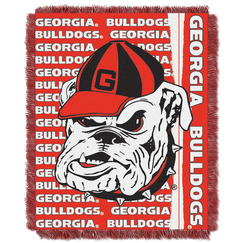 Georgia Bulldogs NCAA Triple Woven Jacquard Throw (Double Play Series) (48x60)