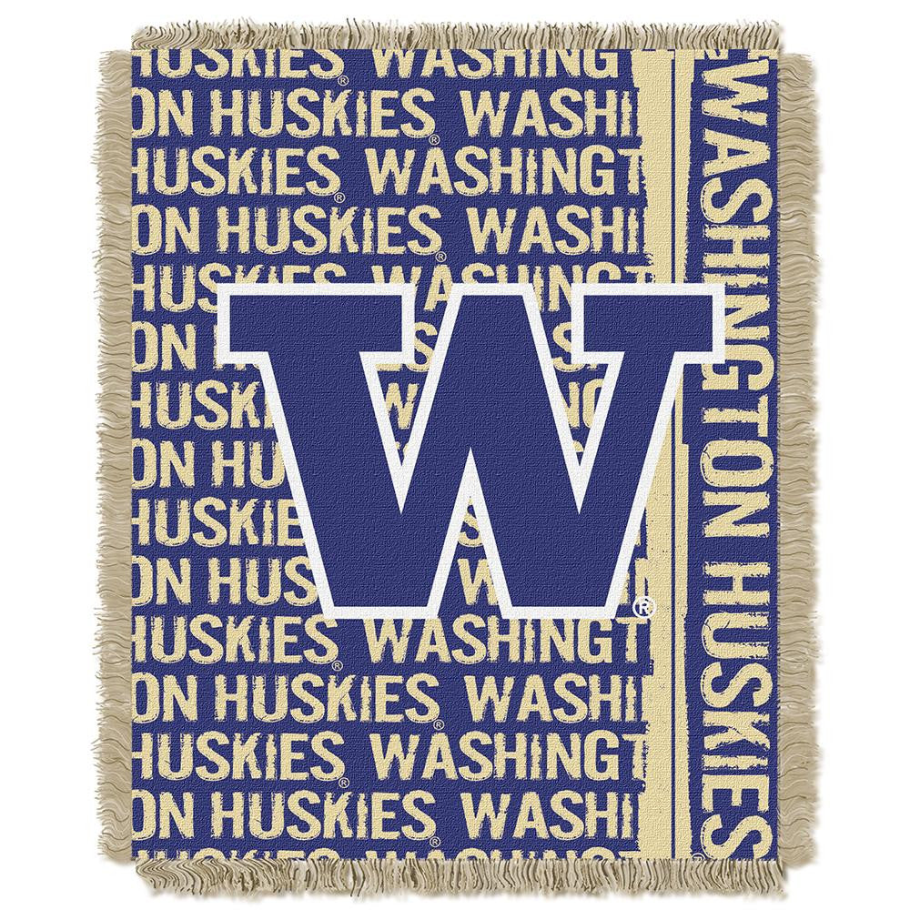 Washington Huskies NCAA Triple Woven Jacquard Throw (Double Play Series) (48x60)