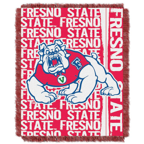 Fresno State Bulldogs NCAA Triple Woven Jacquard Throw (Double Play Series) (48x60)