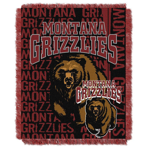 Montana Grizzlies NCAA Triple Woven Jacquard Throw (Double Play Series) (48x60)