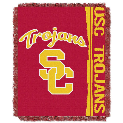 USC Trojans NCAA Triple Woven Jacquard Throw (Double Play Series) (48x60)