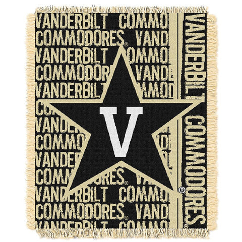 Vanderbilt Commodores NCAA Triple Woven Jacquard Throw (Double Play Series) (48x60)
