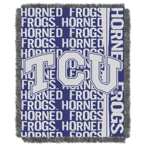 Texas Christian Horned Frogs NCAA Triple Woven Jacquard Throw (Double Play Series) (48x60)