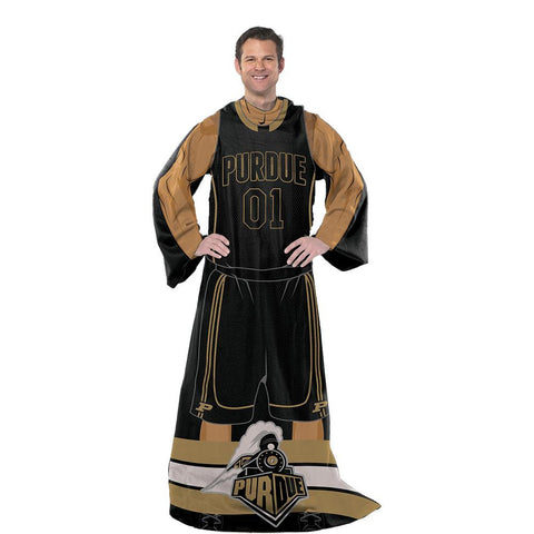 Purdue Boilermakers NCAA Adult Uniform Comfy Throw Blanket w- Sleeves