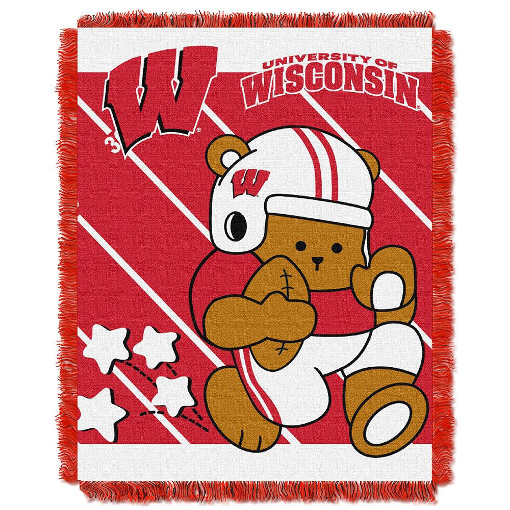 Wisconsin Badgers NCAA Triple Woven Jacquard Throw (Fullback Baby Series) (36x48)